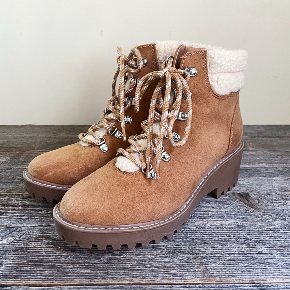 Universal Thread Women's Leah Sherpa Hiker Boots - Cognac - Size 6